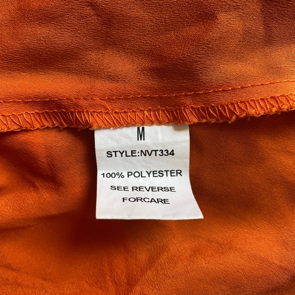 Picky girl | Orange Ruffled Women's Top sz M - Picture 9 of 9